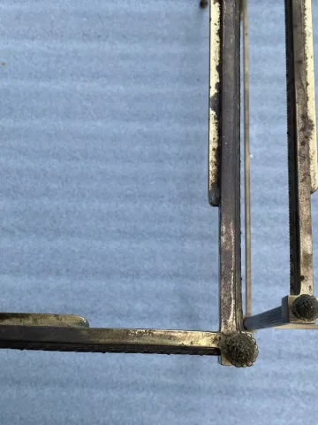 1970′ Série de 3 Tables Gigognes Maison Baguès Modèle Bambou Bronze Doré 3 Plateaux Opaline Noire