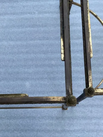 1970′ Série de 3 Tables Gigognes Maison Baguès Modèle Bambou Bronze Doré 3 Plateaux Opaline Noire