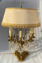 1950′ Bronze Girandole Lamp 5 Arms Tassels H 82 cm