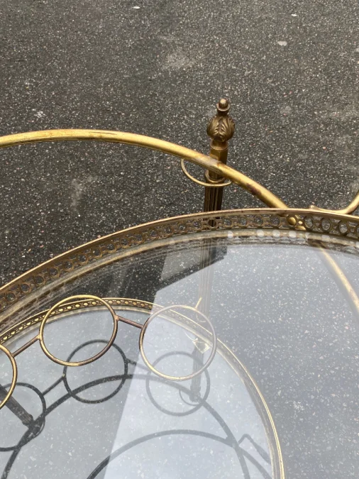 1970′ Maison Bagués Rolling Trolley In Brass And Gilt Bronze