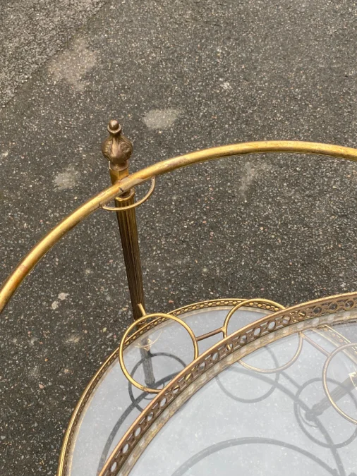 1970′ Maison Bagués Rolling Trolley In Brass And Gilt Bronze