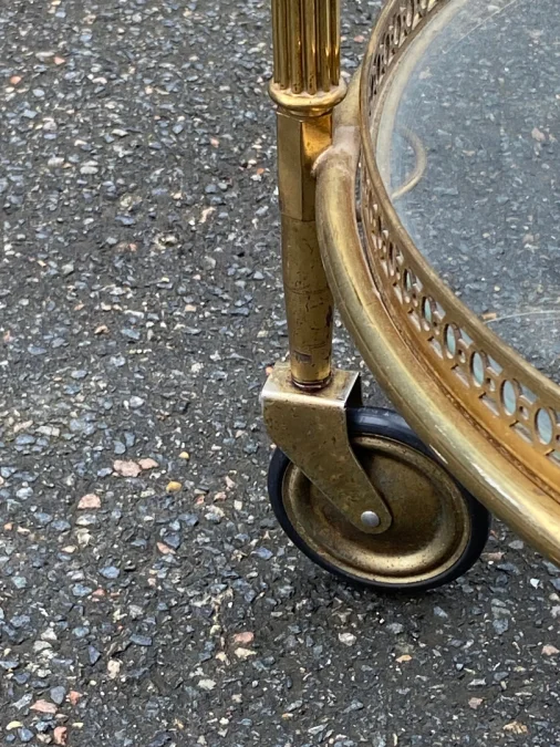 1970′ Maison Bagués Rolling Trolley In Brass And Gilt Bronze