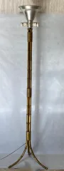 1950/70 Gilt Bronze Floor Lamp Maison Bagués Palm Tree Model 3 Rods Bamboo Decor