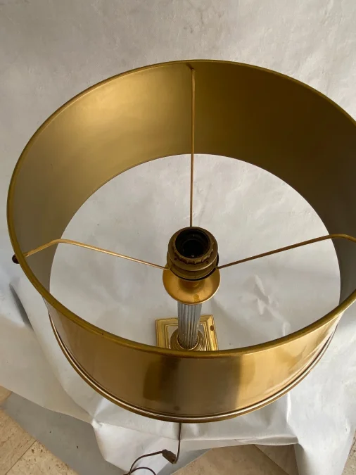 1970′ Lamp In Gilt Bronze And Nickel Plated Charles Style Unsigned