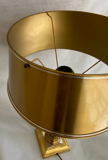 1970′ Lamp In Gilt Bronze And Nickel Plated Charles Style Unsigned