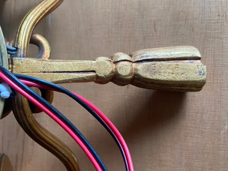 1950/70′ Paire d’Appliques en Bronze Doré Avec Miroir Convexe Signée Petitot