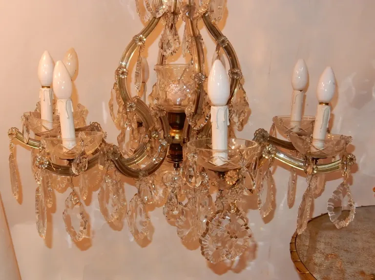 1920/40′ Lustre Cage Marie Thérèse en Cristal de Bohême
