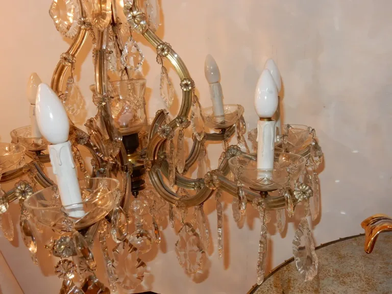 1920/40′ Lustre Cage Marie Thérèse en Cristal de Bohême
