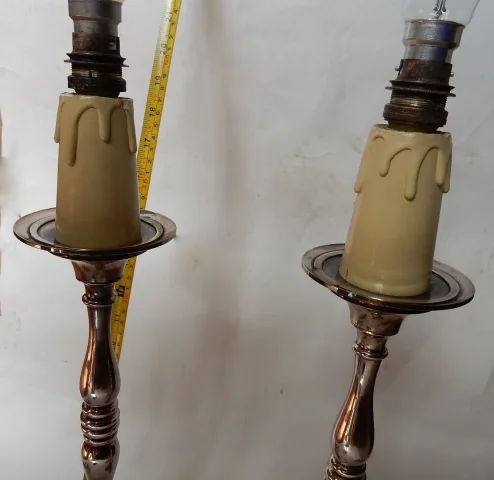 1900/1920 ‘ Pair of Tripod Candlesticks in Silvered Bronze Signed A.Mourier