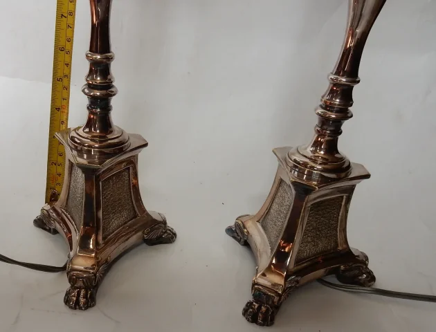 1900/1920 ‘ Pair of Tripod Candlesticks in Silvered Bronze Signed A.Mourier