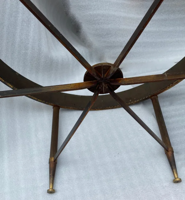 1950/70 Maison Jansen Or Maison Charles Pedestal Table After A Model By Adam Weisweiler With 6 Branch Spacer