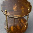 1950/70′ Guéridon Maison Baguès Décor Palmier en Bronze Doré Avec Plateaux Laque de Chine