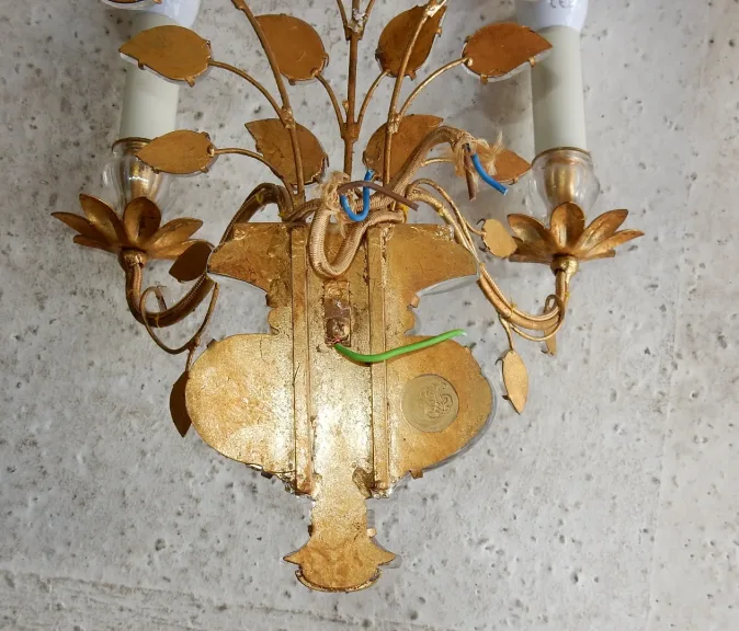 1970′ Série de 3 Appliques à la Marguerite Maison Baguès