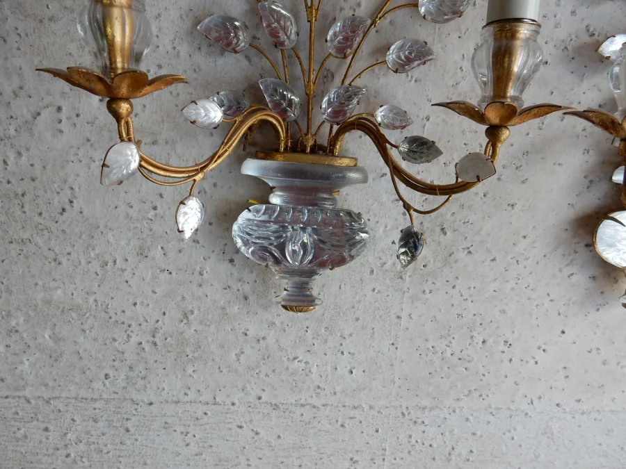 1970′ Series of 3 Marguerite Sconces Maison Baguès