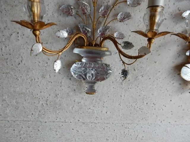 1970′ Series of 3 Marguerite Sconces Maison Baguès