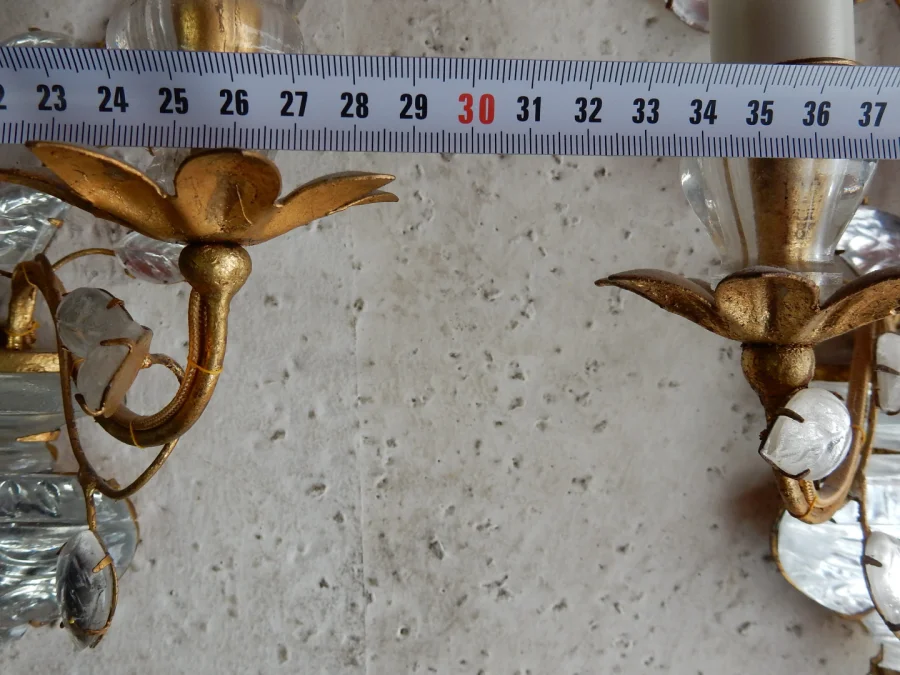 1970′ Series of 3 Marguerite Sconces Maison Baguès