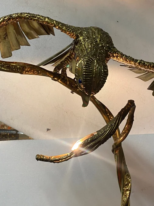 1970′ Perched Eagle With Outstretched Wings RICHARD AND ISABELLE FAURE for HONORÉ – PARIS Or Fernandez Or Duval Brasseur
