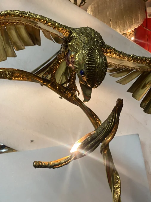 1970′ Perched Eagle With Outstretched Wings RICHARD AND ISABELLE FAURE for HONORÉ – PARIS Or Fernandez Or Duval Brasseur