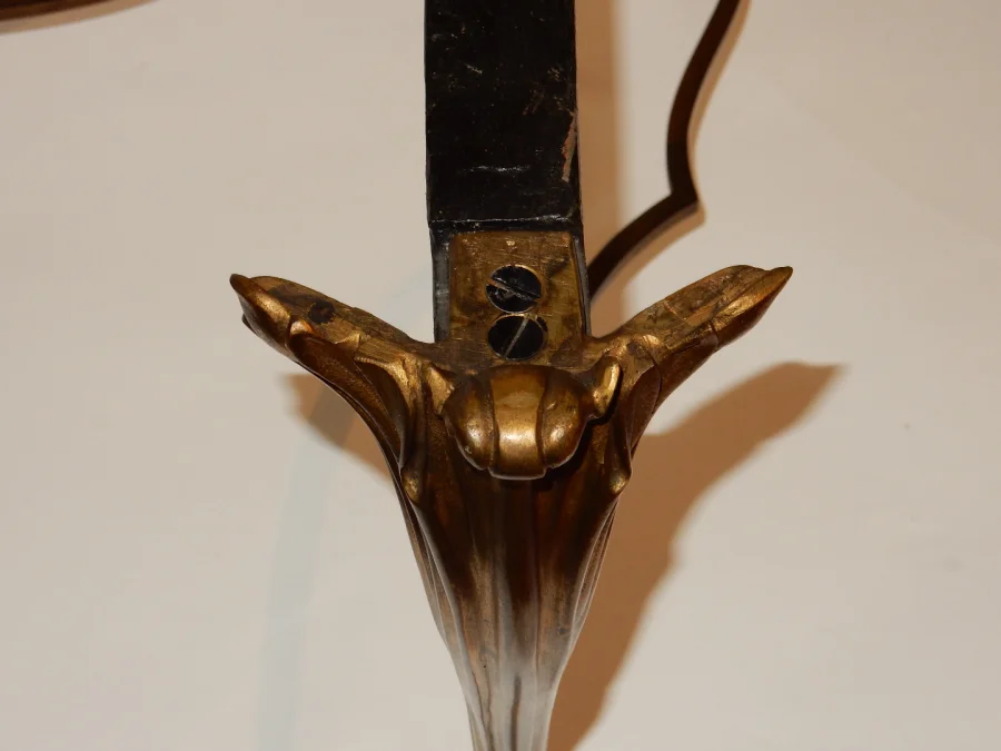 1940/50 Table Basse Plateau Laque de Chine Maison Baguès en Bronze