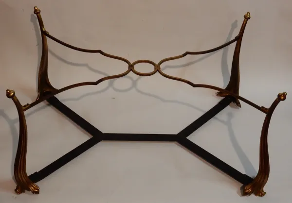 1940/50 Table Basse Plateau Laque de Chine Maison Baguès en Bronze