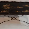 1940/50 Table Basse Plateau Laque de Chine Maison Baguès en Bronze