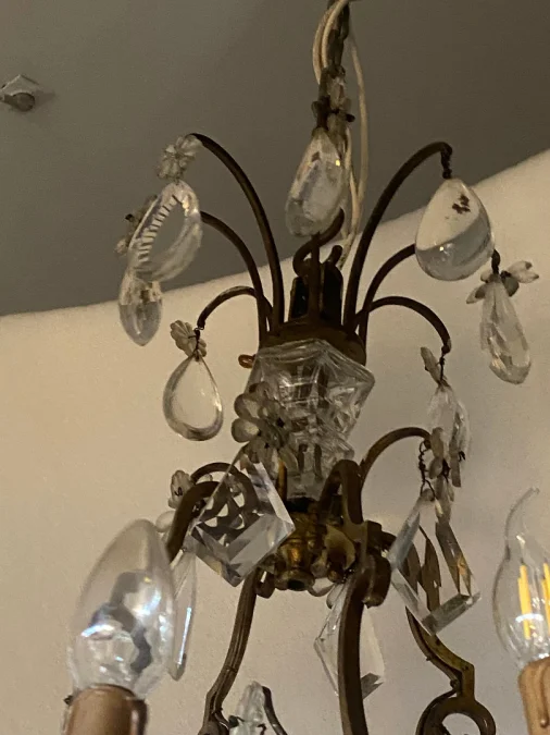 1880/1900′ Lustre Cage Maison Bagués Et Baccarat en Bronze Doré 12