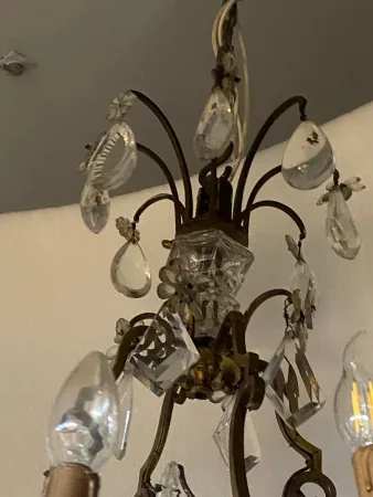 1880/1900′ Lustre Cage Maison Bagués Et Baccarat en Bronze Doré 12
