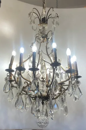 1880/1900′ Lustre Cage Maison Bagués Et Baccarat en Bronze Doré 12