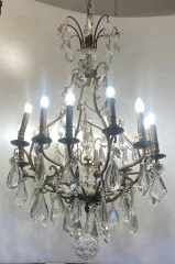 1880/1900′ Lustre Cage Maison Bagués Et Baccarat en Bronze Doré 12