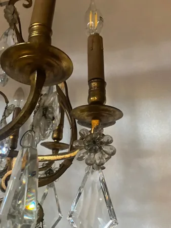 1880/1900′ Lustre Cage Maison Bagués Et Baccarat en Bronze Doré 12