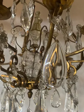1880/1900′ Lustre Cage Maison Bagués Et Baccarat en Bronze Doré 12