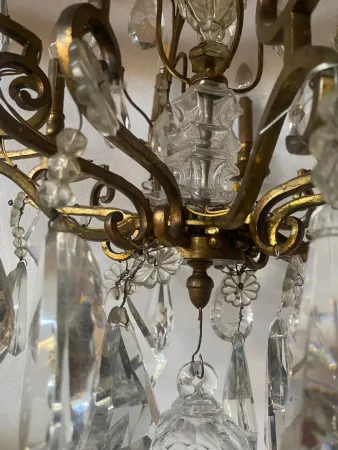 1880/1900′ Lustre Cage Maison Bagués Et Baccarat en Bronze Doré 12
