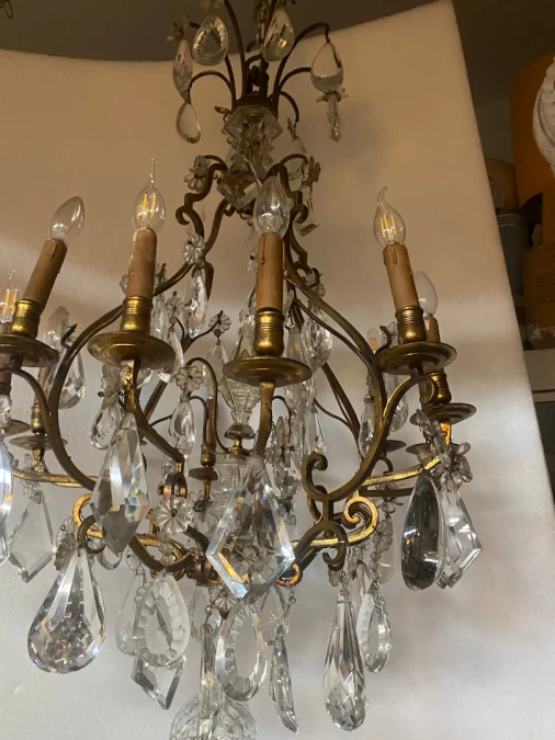 1880/1900′ Lustre Cage Maison Bagués Et Baccarat en Bronze Doré 12