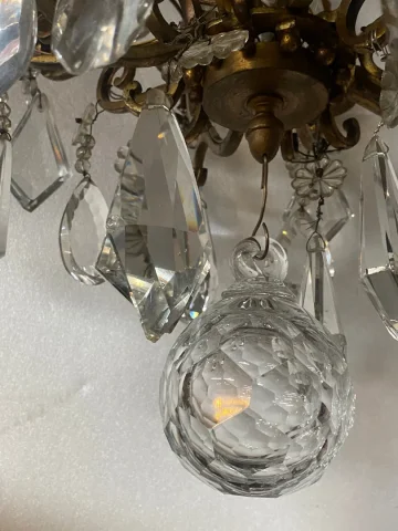 1880/1900′ Maison Bagués And Baccarat Cage Chandelier in Gilt Bronze 12