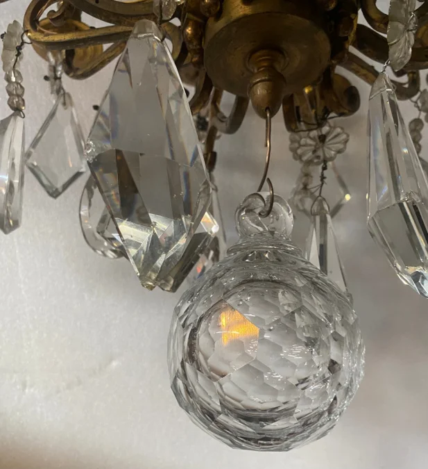 1880/1900′ Lustre Cage Maison Bagués Et Baccarat en Bronze Doré 12