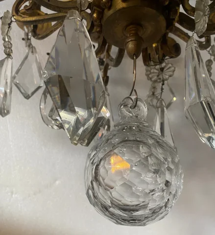 1880/1900′ Maison Bagués And Baccarat Cage Chandelier in Gilt Bronze 12