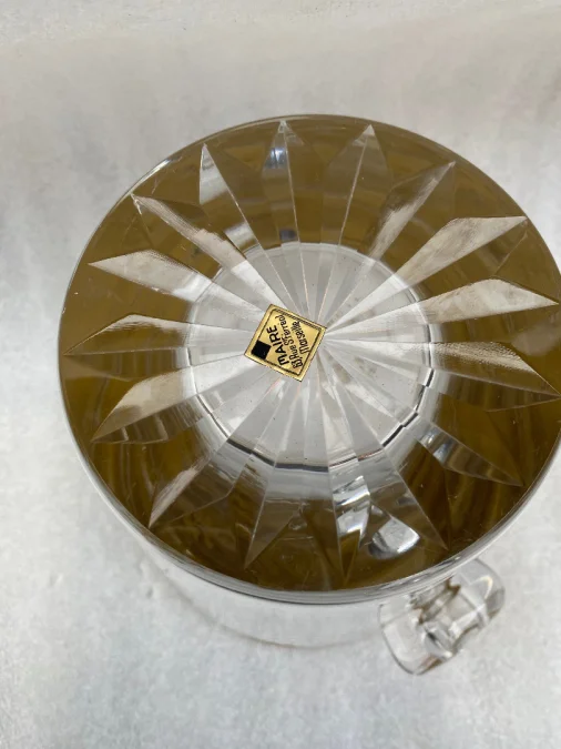 1970′ Seau à Champagne Cristal Signé St Louis Decors Dorés Modéle Trianon