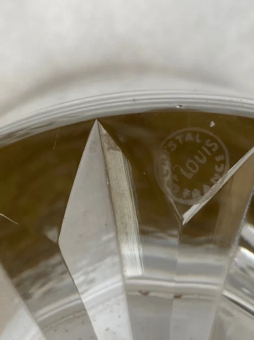 1970′ Seau à Champagne Cristal Signé St Louis Decors Dorés Modéle Trianon