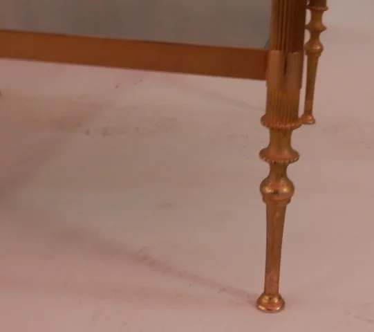 1970′ Pair of 2-Tier Brass Shelves Or Stands Maison Baguès Window Trays
