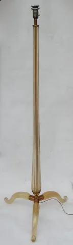 1950/70 Barovier & Toso Tripod Floor Lamp With Gold Paillons
