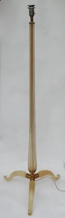 1950/70 Lampadaire Tripode Barovier & Toso Avec Paillons d’Or