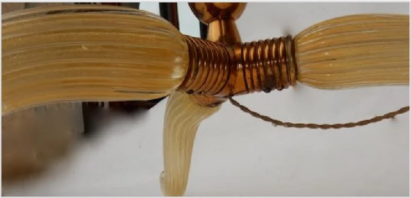 1950/70 Barovier & Toso Tripod Floor Lamp With Gold Paillons