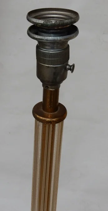 1950/70 Barovier & Toso Tripod Floor Lamp With Gold Paillons