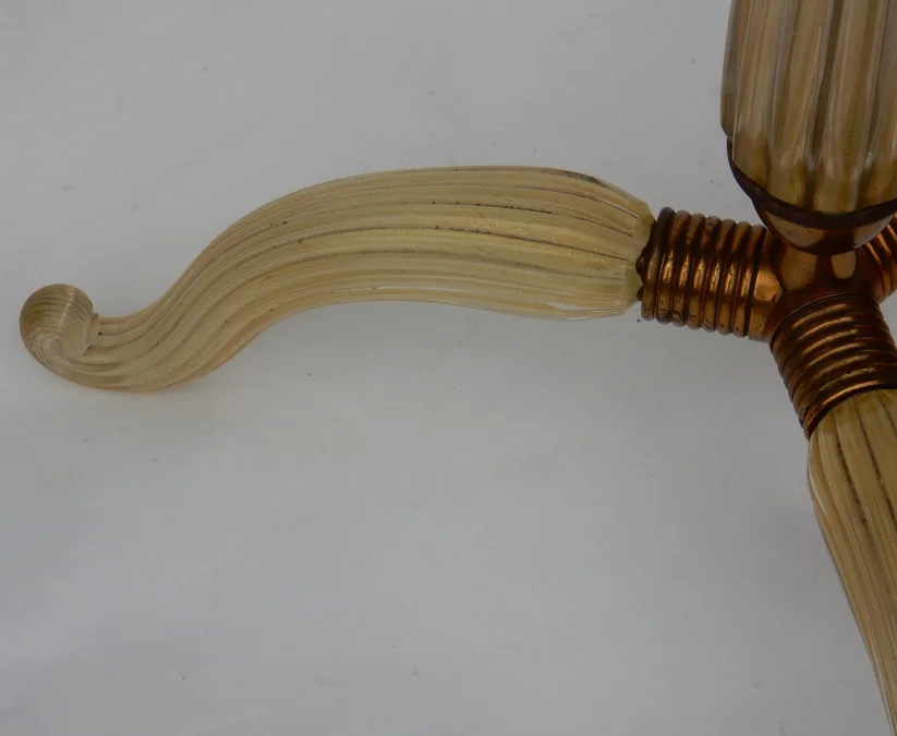 1950/70 Barovier & Toso Tripod Floor Lamp With Gold Paillons