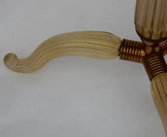 1950/70 Lampadaire Tripode Barovier & Toso Avec Paillons d’Or