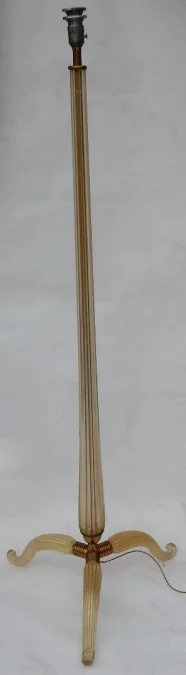 1950/70 Barovier & Toso Tripod Floor Lamp With Gold Paillons