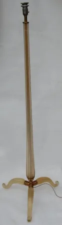 1950/70 Lampadaire Tripode Barovier & Toso Avec Paillons d’Or