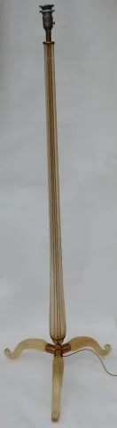 1950/70 Barovier & Toso Tripod Floor Lamp With Gold Paillons