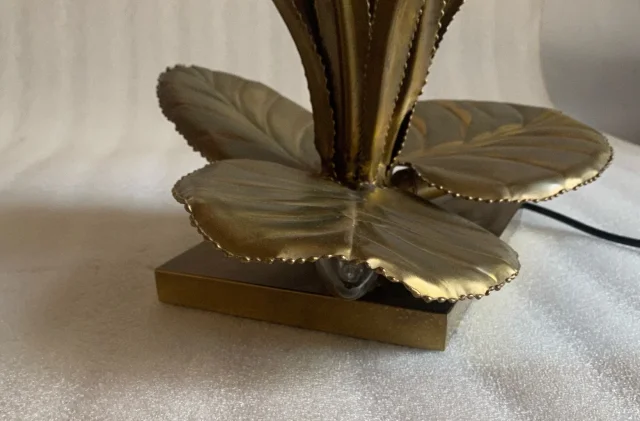 1970′ Lampe aux Roseaux Style Maison Jansen Laiton