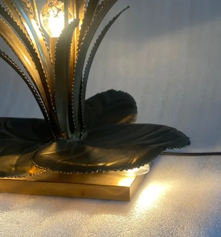 1970′ Lampe aux Roseaux Style Maison Jansen Laiton